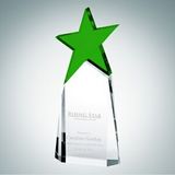 Custom Triumphant Green Star Optical Crystal Award, 9