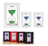 Custom Hourglass Sand Timer with Square Wooden Frame, 7/10