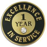 Blank Excellence In Service Pin - 1 Years, 3/4