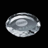 Custom Amherst Round Optical Crystal Paperweight, 3 1/2