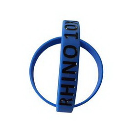Custom Silicone Wristband With Color Filled, 8" L x 1/2" W
