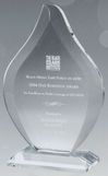 Custom Large Jade Glass Flame Award
