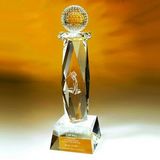 Custom Awards-optical crystal award/trophy 17 inch high, 4 1/2