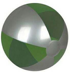 Custom 16" Inflatable Translucent Green & Silver Beach Ball