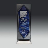 Custom Silver Bow Art Glass Award, 13 1/2