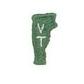 Custom State Shape Embroidered Applique - Vermont