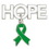 Blank Hope Pin with Green Ribbon Charm, 1 1/4" H x 1 1/4" W, Price/piece