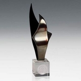 Custom Gold Blaze Art Glass Award (13