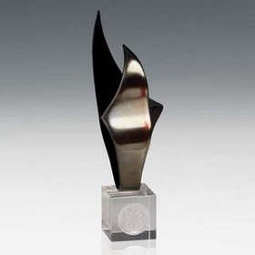 Custom Gold Blaze Art Glass Award (13" High)