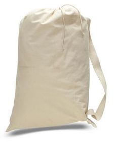 Blank Large Natural Canvas Drawstring Laundry Bag (22"x33")