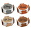 Custom 4pcs - 3" Leatherette Round Coaster Set with Silver Trim (w/holder) 4pcs - 3" Leatherette Round Coa, Price/piece