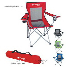 Custom Mesh Folding Chair With Carrying Bag, 32" W x 34" H x 20" D