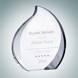 Custom Eternal Flame Optical Crystal Award Plaque, 6 1/4