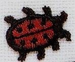 Custom Floral Embroidered Applique - Small Ladybug