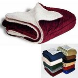 Custom Deluxe Micro Mink Sherpa Blanket, Over Size - (Embroidery), 60