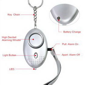 Custom Personal Emergency Safety Alarm With LED Lights, 2 3/4" L x 1 4/5" W x 9/10" Thick