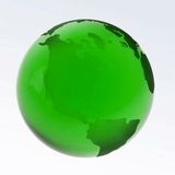 Custom Green Optic Crystal Globe Paperweight, 3