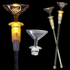 Custom 9" Amber Yellow Martini Light-Up Cocktail Stirrers