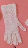 White Cotton Adult Gloves With Lace Trim