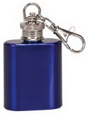 Custom 1 oz. Gloss Blue Flask Keychain, 1 5/8