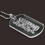 Custom Laser Etched Acrylic Dog Tag/ Medallion with Ball Chain
