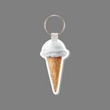 Key Ring & Full Color Punch Tag - Coconut Ice Cream Cone