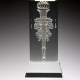 Custom Elegant Lead Crystal Victory Flame Award, 12