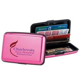 Custom Pink Aluminum Identity Guard Wallet - Personalization Available