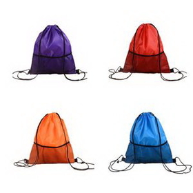 Custom Mesh Pocket Sport Drawstring Bag, 13 4/5" W x 15 7/10" H