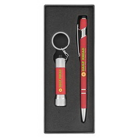 Custom Ellipse & Chroma Softy - ColorJet - Full Color Metal Pen & Flashlight Gift Set, 7" L x 2.8" W