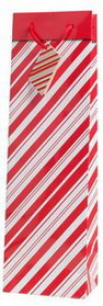Custom The Holiday Wine Bottle Gift Bag Collection (Candy Cane), 4 7/8" W x 14 3/16" H