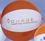 Custom Inflatable 2 Tone Beachball / 16" - Orange/ White, Price/piece