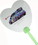 Custom Heart Shape Plastic Fan w/ Translucent Handle, Price/piece