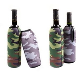 Custom Camo Wine Bottle Koozies With Zipper, 9
