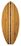 Custom Surf Board Bamboo Cutting Board, 23" W x 7.5" H x 5/8" Thick, Price/piece