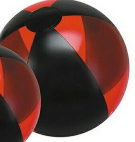Custom 16" Inflatable Translucent Red and Black Beach Ball