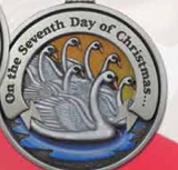 Custom Twelve Days Of Christmas Gallery Print Mini Ornament (Day 7 - Seven Swans-A-Swimming), 1.875