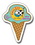 Custom Stock 20 Mil. Ice Cream Cone Magnet, Price/piece