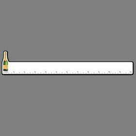 12" Ruler W/ Full Color Champagne Bottle