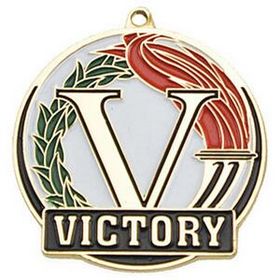 Custom 2" High Tech Medallion Victory In Gold
