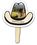 Custom Full Color Digital Printed Cowboy Hat Hand Fan, Price/piece