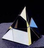 Custom Crystal Rainbow Pyramid Paper Weight (3-1/8