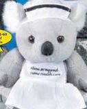 Custom GB Brite Plush Beanie Stuffed Gray Koala Bear