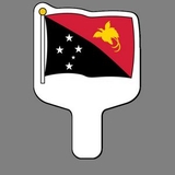 Custom Hand Held Fan W/ Full Color Flag of Papua New Guinea, 7 1/2