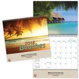 Custom Beaches Stitched Wall Calendar, 10.375