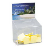 Blank Slant Top Clear Acrylic Suggestion Box with 8.5x6 Sign Holder, 8.5