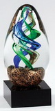 Custom Spring Rainfall Inspired Art Glass Award - 6 1/2