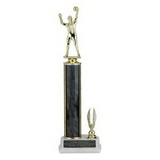 Custom Green Splash Column Trophy w/Figure Mount & Eagle Trim (15