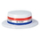 White Plastic Skimmer Hat w/ Custom Digital Printed Band, Price/piece