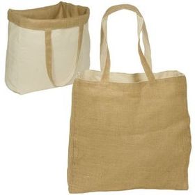 Reversible Jute / Cotton Bag - Blank (14.5"x14.75"x5.5")